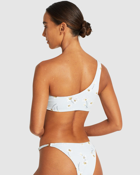 Holocene - Floral Textured - One Shoulder Bikini Top